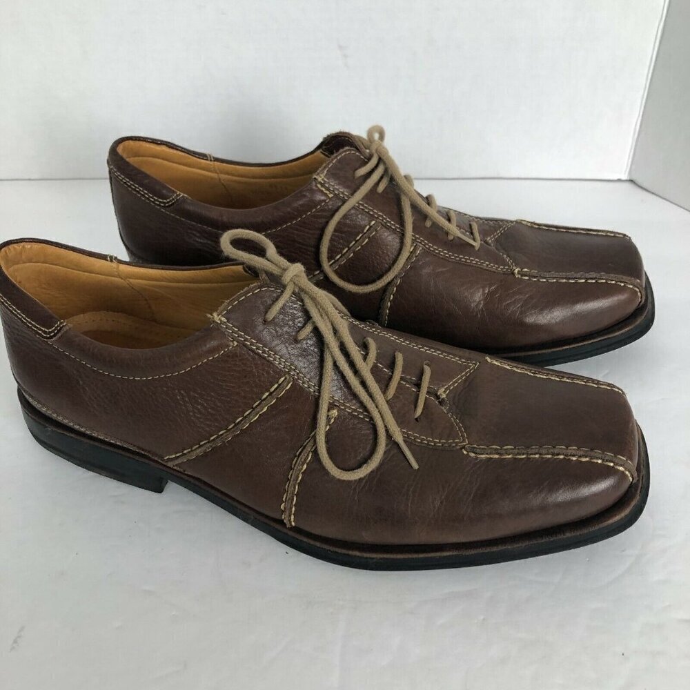 SANDRO Leather Oxfords Men's size 10 D Brown Square Toe Lace Up